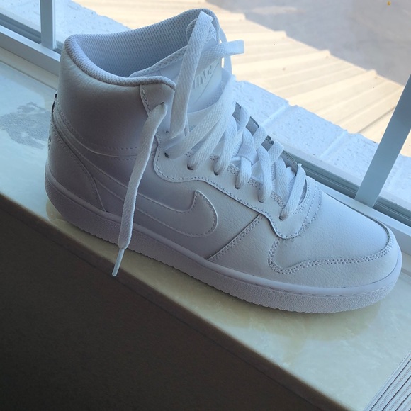 Nike Shoes - All white Womans Nike Ebernon Mid. Worn once.